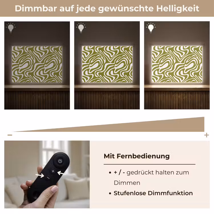Lijnpatroon - Groen - Organisch Light Box met batterij (Wandlamp) middel 907 -USP_dimbaarDE