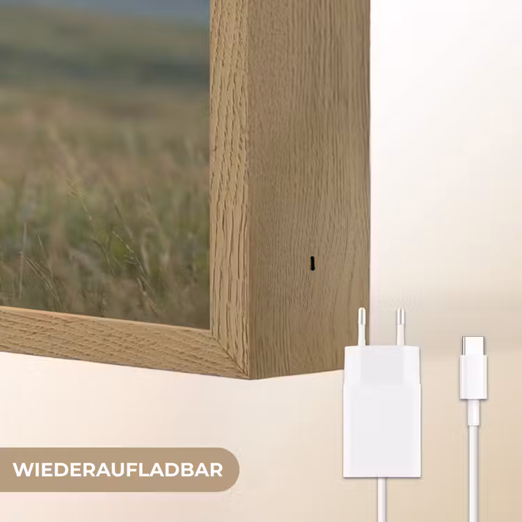 Longhorn - Landschap - Zonsondergang Light Box met batterij (Wandlamp) middel -USP_websiteoplaadbaarDE