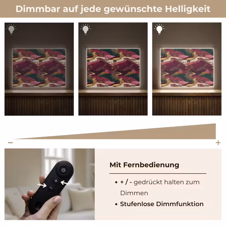 Magisch - Palmbomen - Goud Light Box met batterij (Wandlamp) middel 907 -USP_dimbaarDE