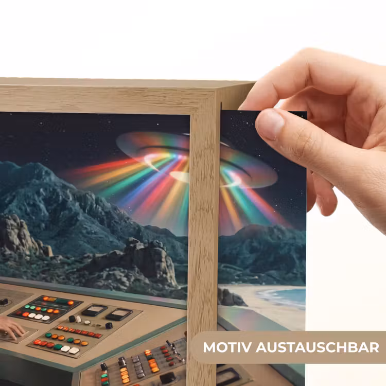 Lightbox - Wandleuchte - Mann – Kontrollraum – Strand - Man - Controlekamer - Strand Light Box met kabel (Wandlamp) klein