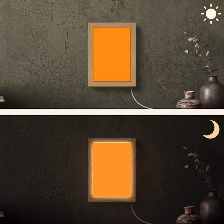 Marigold - Glow - Oranje Light Box met kabel (Wandlamp) klein 929 -sfeer3