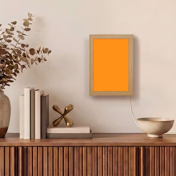 Marigold - Glow - Oranje Light Box met kabel (Wandlamp) klein 929 -sfeer2