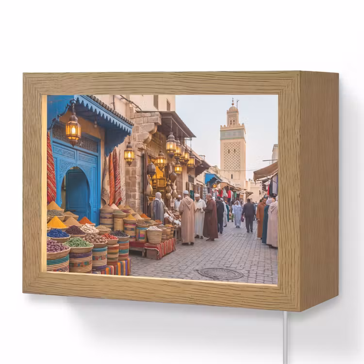 Lightbox - Wandleuchte - Markt – Orientalisch – Farbenfroh - Markt - Oosters - Kleurrijk Light Box met kabel (Wandlamp) klein