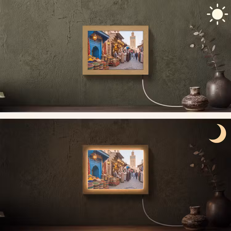 Lightbox - Wandleuchte - Markt – Orientalisch – Farbenfroh - Markt - Oosters - Kleurrijk Light Box met kabel (Wandlamp) klein