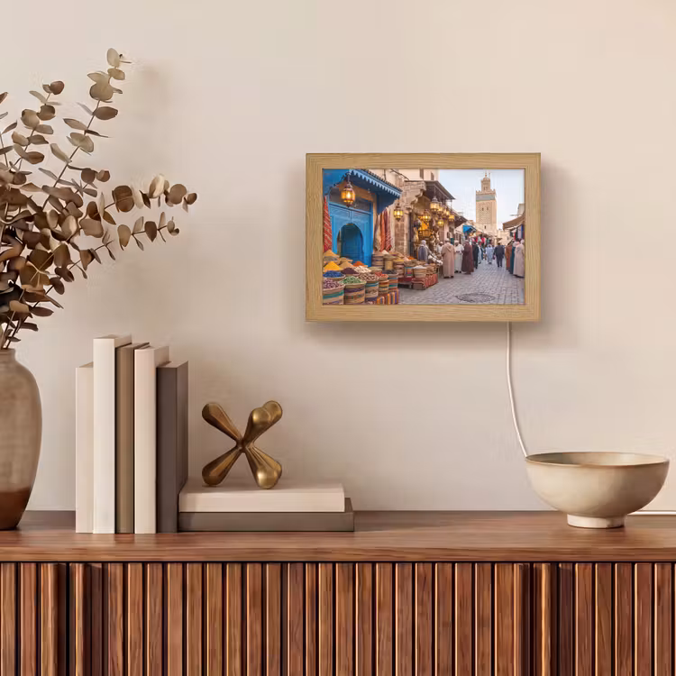 Lightbox - Wandleuchte - Markt – Orientalisch – Farbenfroh - Markt - Oosters - Kleurrijk Light Box met kabel (Wandlamp) klein