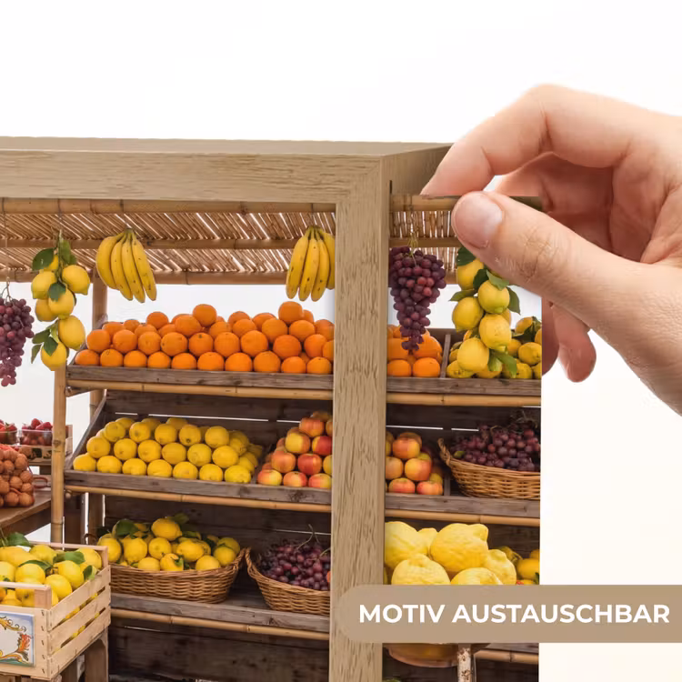 Lightbox - Wandleuchte - Marktstand – Obst – Frisch - Marktkraam - Fruit - Vers Light Box met kabel (Wandlamp) klein