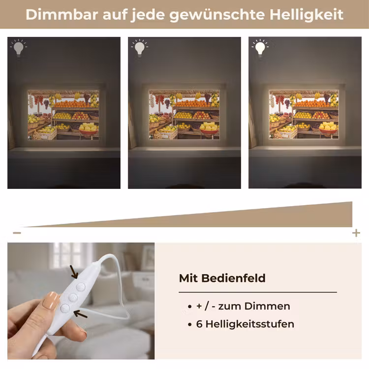 Lightbox - Wandleuchte - Marktstand – Obst – Frisch - Marktkraam - Fruit - Vers Light Box met kabel (Wandlamp) klein