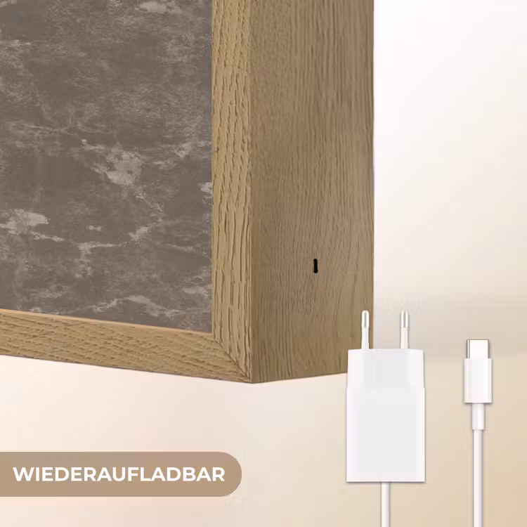 Marmer - Aders - Bruin Light Box met batterij (Wandlamp) middel 907 -USP_websiteoplaadbaarDE