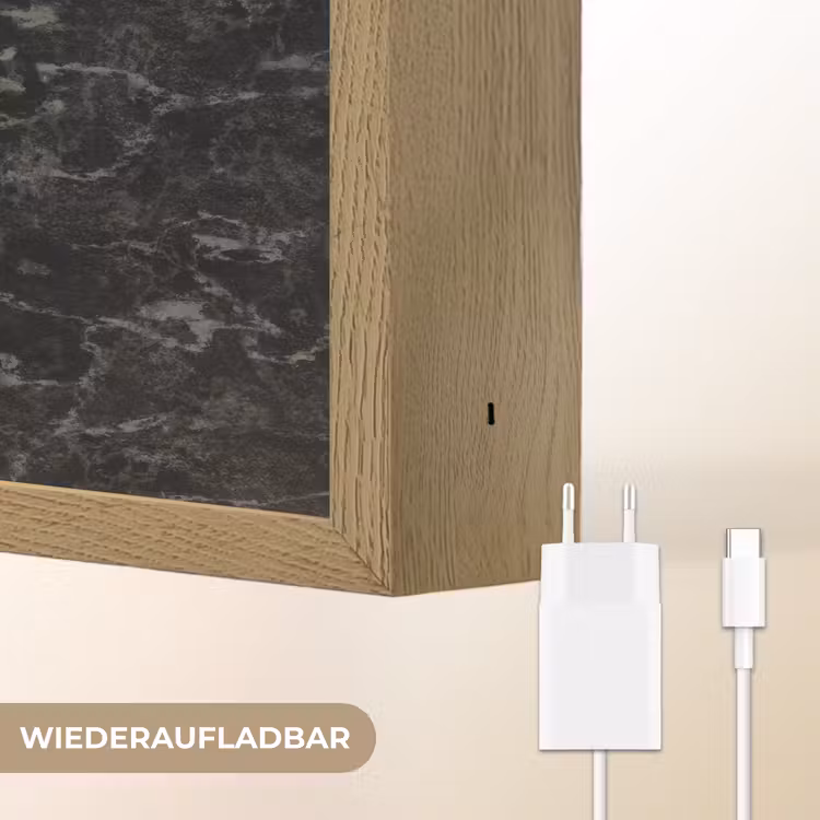 Marmer - Aders - Zwart Light Box met batterij (Wandlamp) middel 907 -USP_websiteoplaadbaarDE