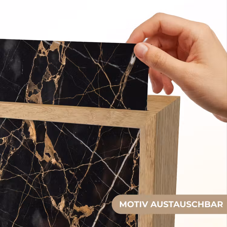 Marmer - Goud - Abstract - Zwart Light Box met kabel (Wandlamp) klein -USP_websiteprintDE