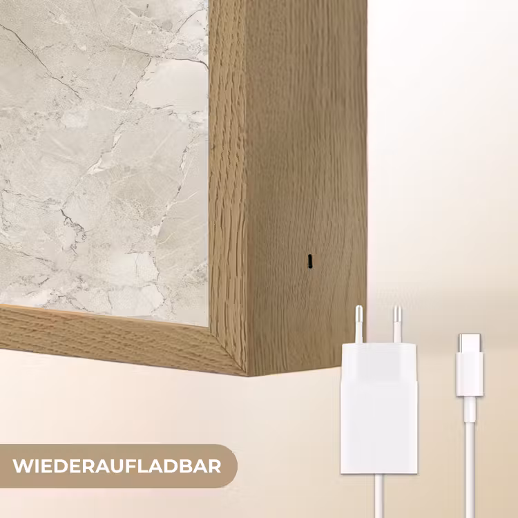 Marmer - Grijs - Aders Light Box met batterij (Wandlamp) middel 907 -USP_websiteoplaadbaarDE