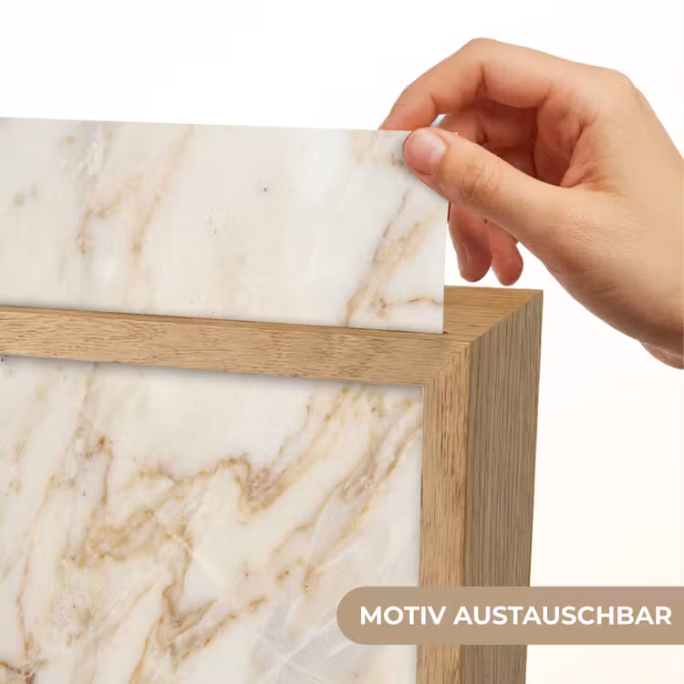 Marmer - Ader - Abstract - Wit - Goud Light Box met kabel (Wandlamp) klein -USP_websiteprintDE