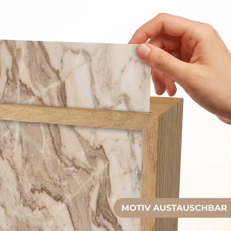 Marmer - Aderen - Textuur - Beige - Modern Light Box met kabel (Wandlamp) klein -USP_websiteprintDE