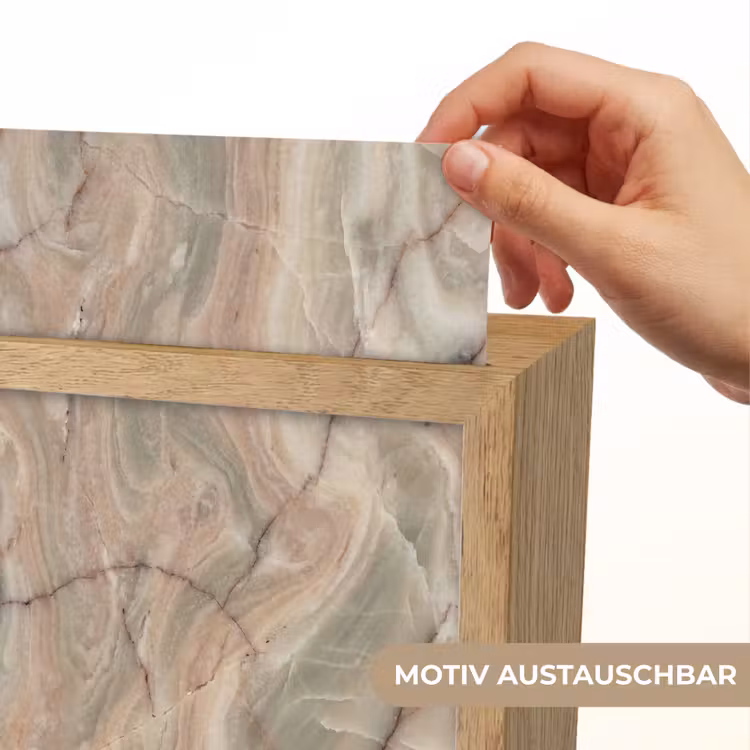 Marmer - Patroon - Abstract - Beige - Groen Light Box met kabel (Wandlamp) klein -USP_websiteprintDE