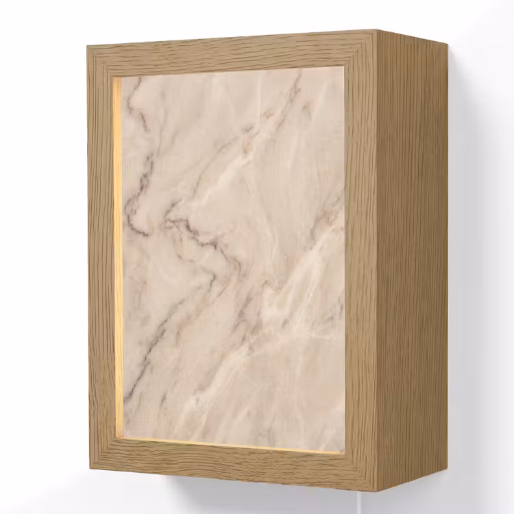 Marmer - Patroon - Abstract - Modern - Beige Light Box met kabel (Wandlamp) klein -3d