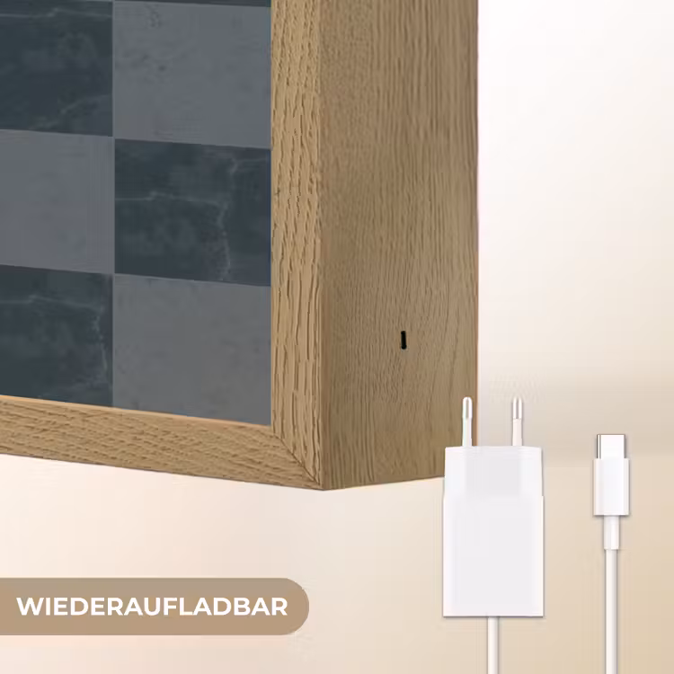 Marmer - Patroon - Antraciet Light Box met batterij (Wandlamp) middel 907 -USP_websiteoplaadbaarDE