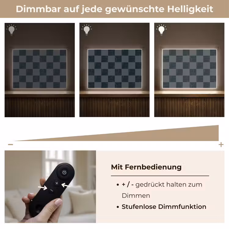 Marmer - Patroon - Antraciet Light Box met batterij (Wandlamp) middel 907 -USP_dimbaarDE
