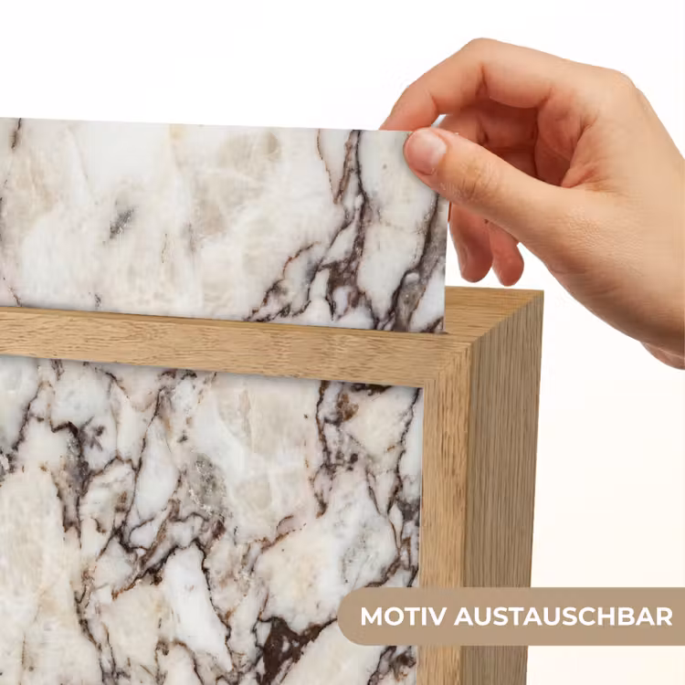 Marmer - Textuur - Abstract - Wit - Bruin Light Box met kabel (Wandlamp) klein -USP_websiteprintDE