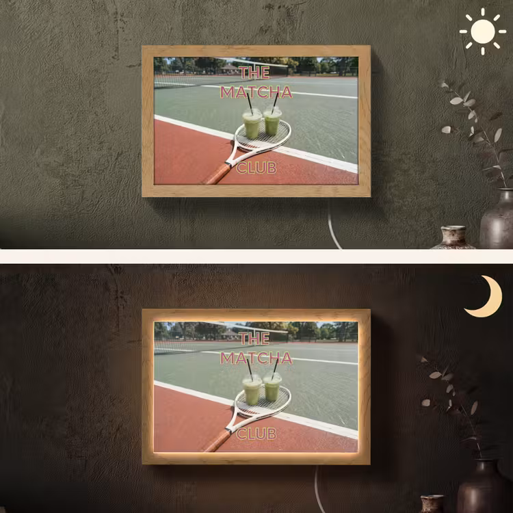 Matcha Club - Tennis - Matcha Light Box met kabel (Wandlamp) klein -sfeer3