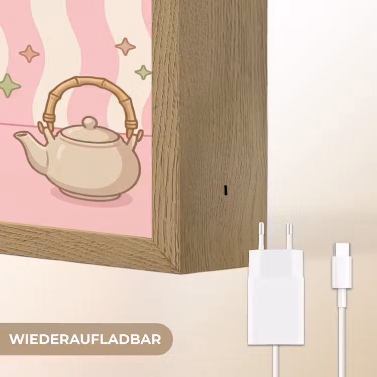Matcha - Hond - Roze - Groen Light Box met batterij (Wandlamp) middel -USP_websiteoplaadbaarDE