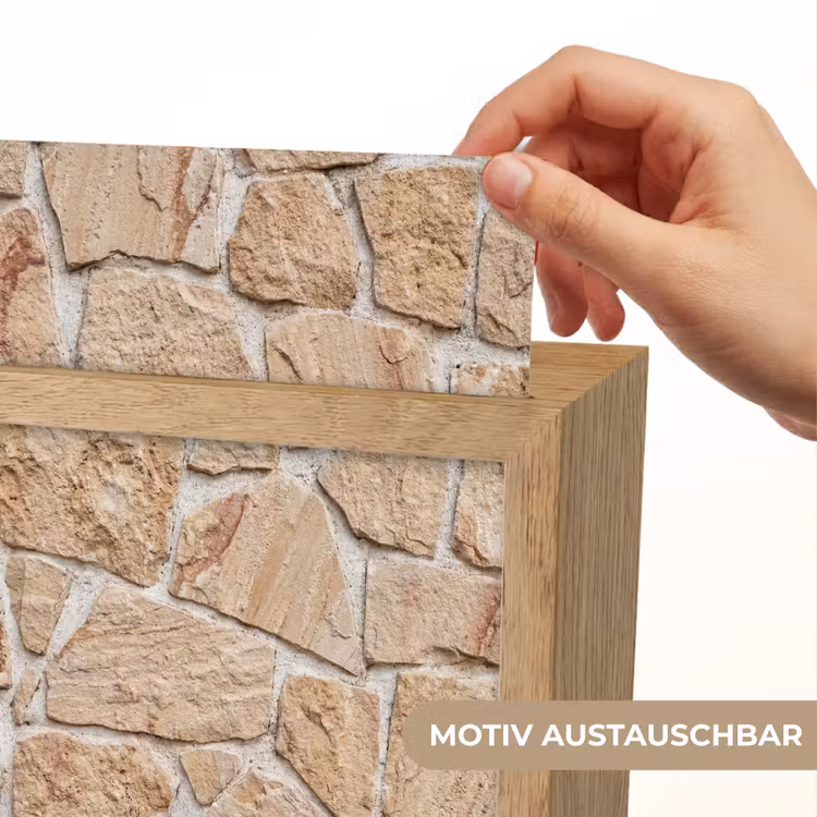 Muur - Steen - Patroon - Rustiek - Beige Light Box met kabel (Wandlamp) klein -USP_websiteprintDE