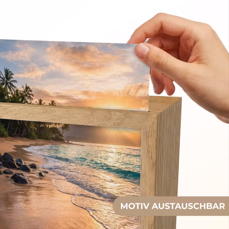 Zee - Berg - Landschap - Tropisch - Goud Light Box met kabel (Wandlamp) klein -USP_websiteprintDE