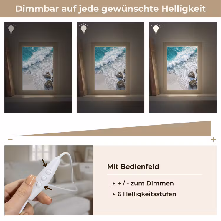 Zee - Golf - Strand - Natuur - Blauw Light Box met kabel (Wandlamp) klein -USP_dimbaarDE