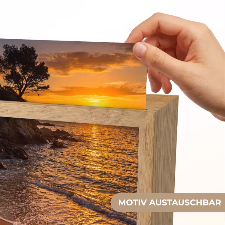 Zee - Kust - Zonsondergang - Natuur - Oranje Light Box met kabel (Wandlamp) klein -USP_websiteprintDE