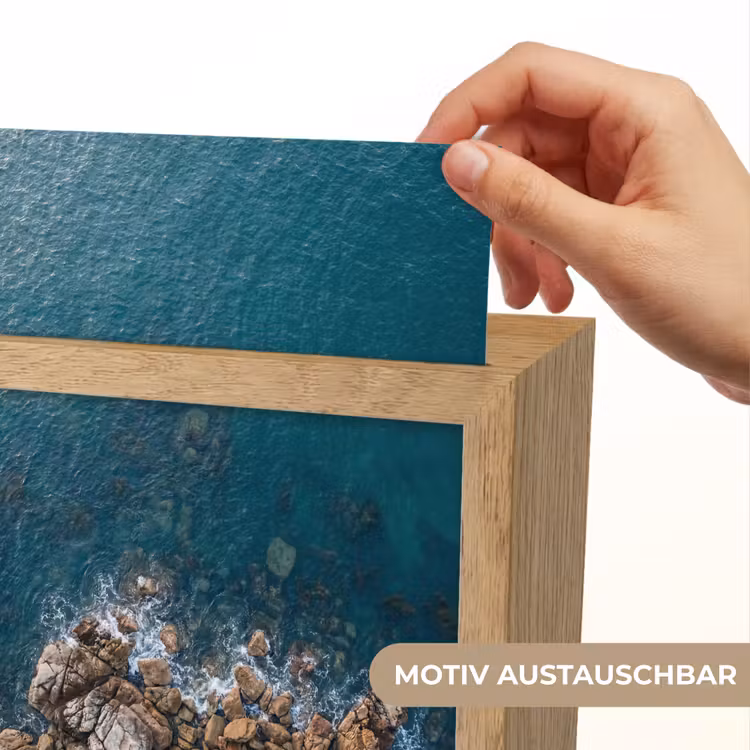 Zee - Kustlijn - Natuur - Abstract - Blauw Light Box met kabel (Wandlamp) klein -USP_websiteprintDE
