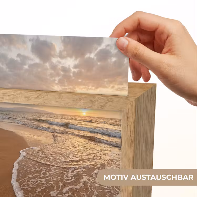Zee - Kustlijn - Wolken - Landschap - Oranje Light Box met kabel (Wandlamp) klein -USP_websiteprintDE