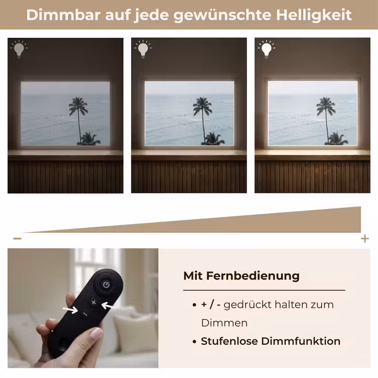 Oceaan - Palmbomen - Surfers Light Box met batterij (Wandlamp) middel -USP_dimbaarDE