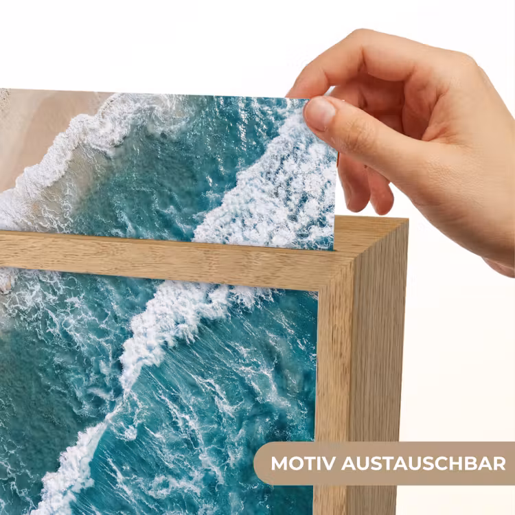 Zee - Strand - Golven - Natuur - Blauw Light Box met kabel (Wandlamp) klein -USP_websiteprintDE
