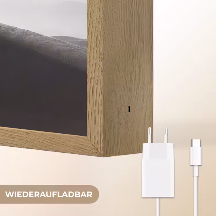 Mens - Kameel - Zandduin - Natuur - Monochroom Light Box met batterij (Wandlamp) middel -USP_websiteoplaadbaarDE