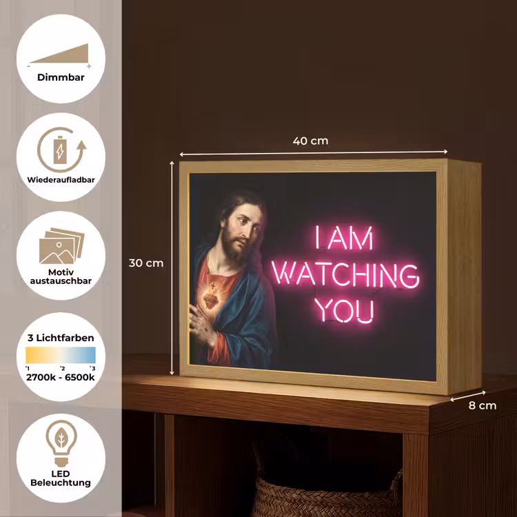 Man - Tekst - Neon Light Box met batterij (Wandlamp) middel -USP_websiteoverzichtDE