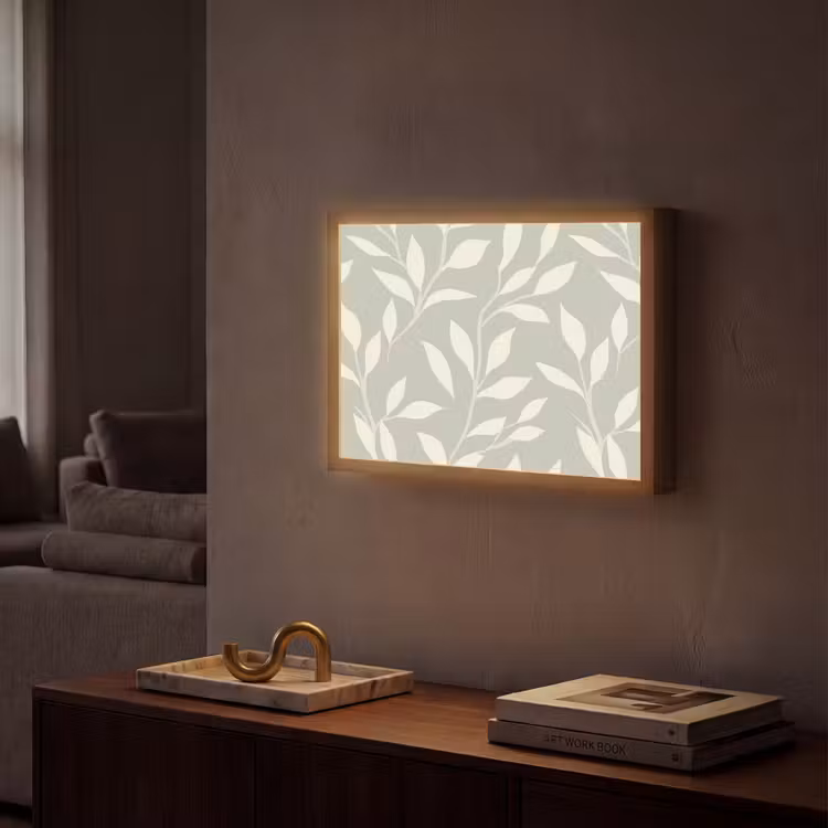 Minimalistisch - Patroon - Groen Light Box met batterij (Wandlamp) middel 907 -sfeer1