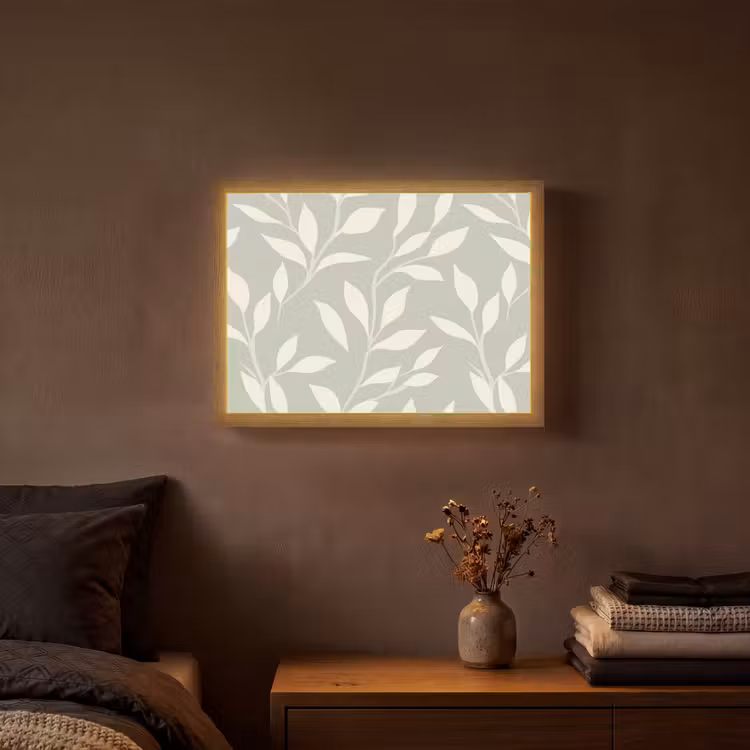Minimalistisch - Patroon - Groen Light Box met batterij (Wandlamp) middel 907 -sfeer4