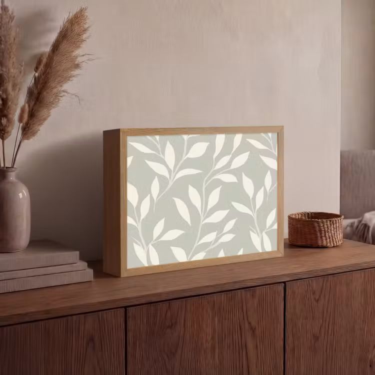 Minimalistisch - Patroon - Groen Light Box met batterij (Wandlamp) middel 907 -sfeer2