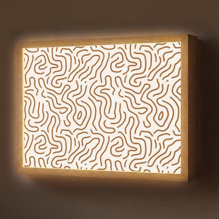 Minimalistisch - Patroon - Terracotta Light Box met batterij (Wandlamp) middel 907 -z3d_website