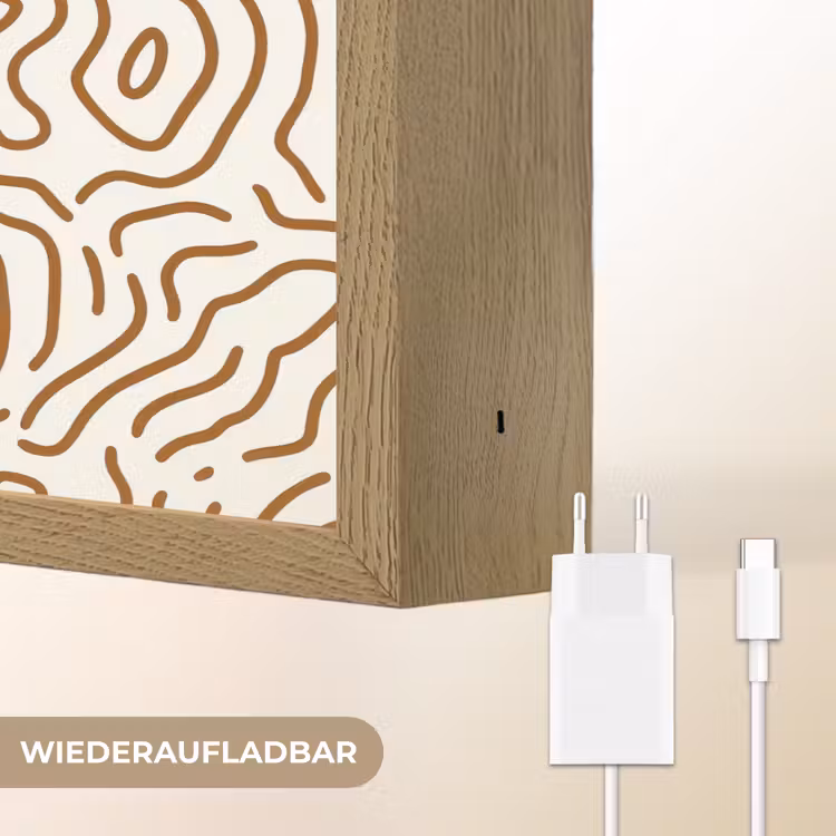 Minimalistisch - Patroon - Terracotta Light Box met batterij (Wandlamp) middel 907 -USP_websiteoplaadbaarDE