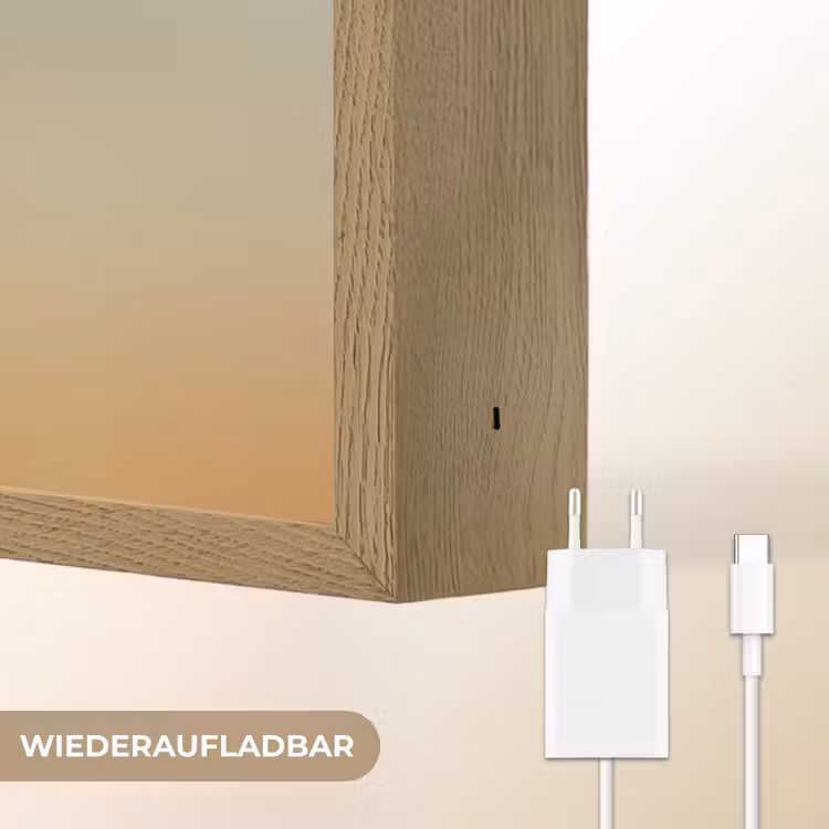 Minimalistisch - Silhouet - Oranje Light Box met batterij (Wandlamp) middel -USP_websiteoplaadbaarDE