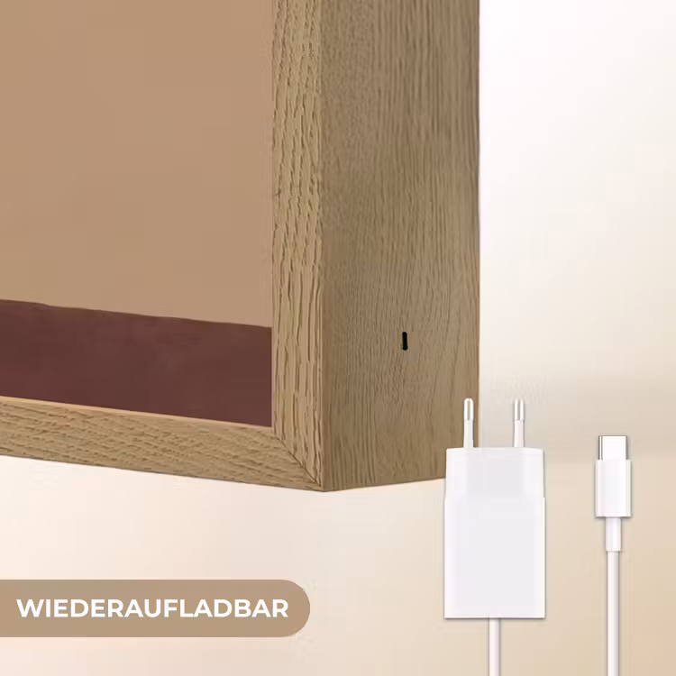 Minimalistisch - Vaas - Bloemen - Bruin Light Box met batterij (Wandlamp) middel -USP_websiteoplaadbaarDE