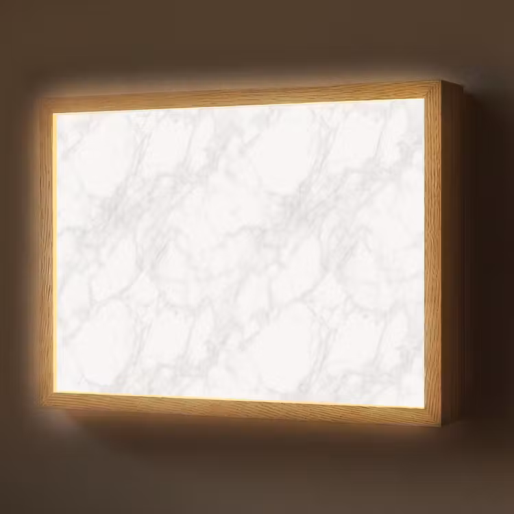 Minimalistisch - Wit - Grijze aders Light Box met batterij (Wandlamp) middel 907 -z3d_website