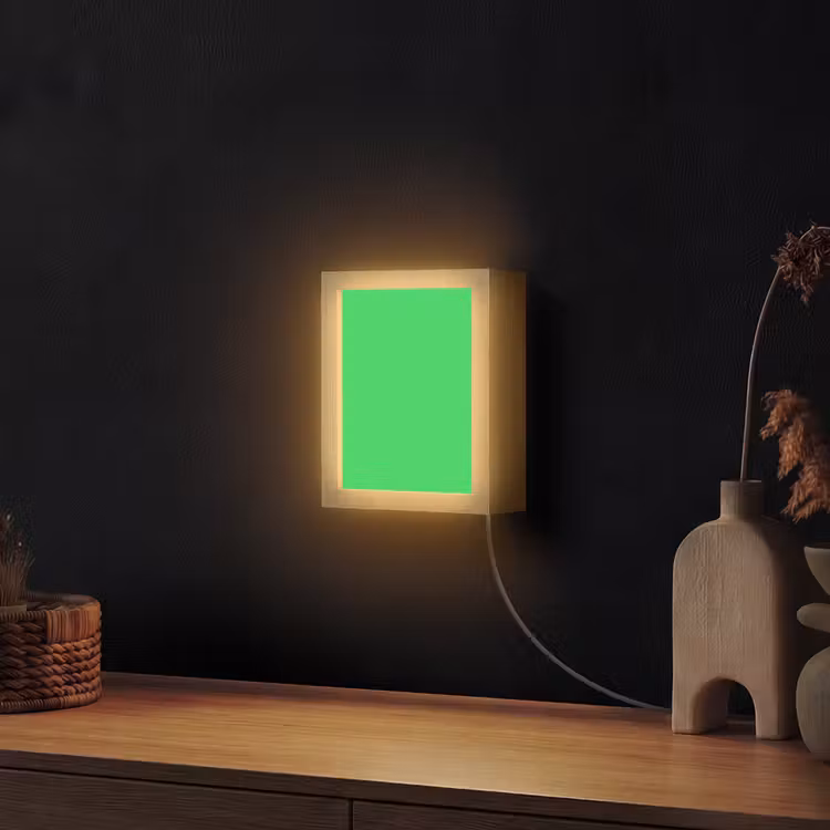 Mint - Green - Groen Light Box met kabel (Wandlamp) klein 929 -sfeer1