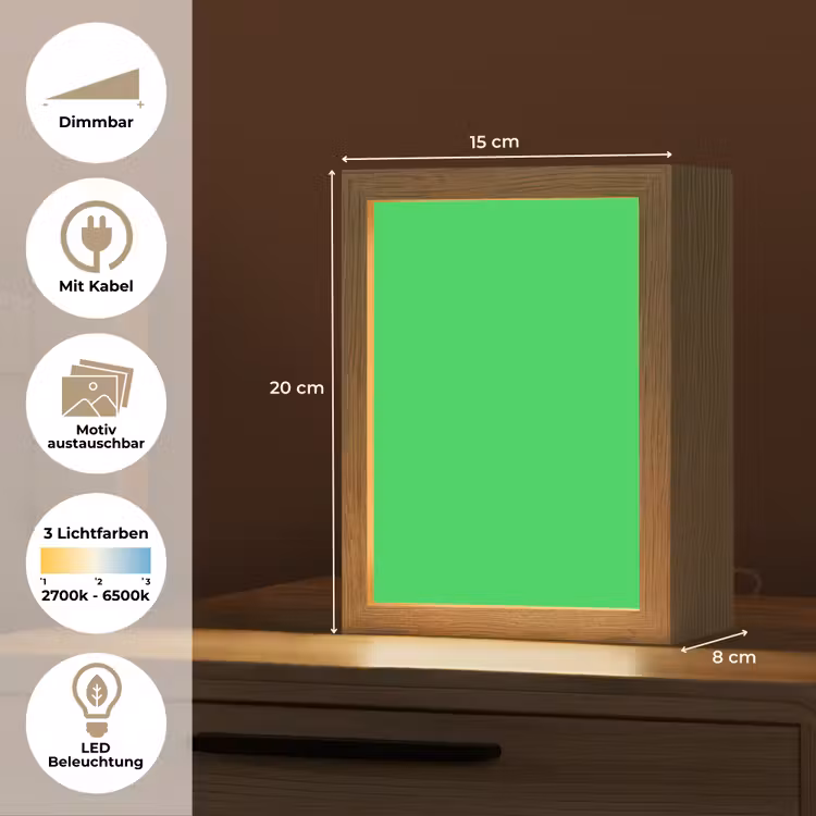 Mint - Green - Groen Light Box met kabel (Wandlamp) klein 929 -USP_websiteoverzichtDE