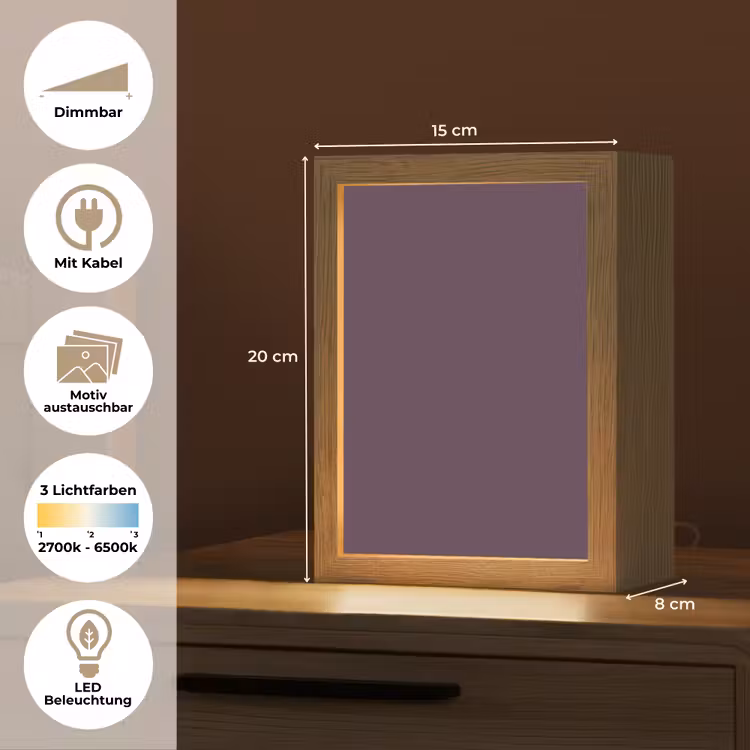 Midnight - Plum - Paars Light Box met kabel (Wandlamp) klein 929 -USP_websiteoverzichtDE