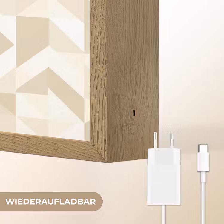 Modern - Abstract - Beige Light Box met batterij (Wandlamp) middel 907 -USP_websiteoplaadbaarDE