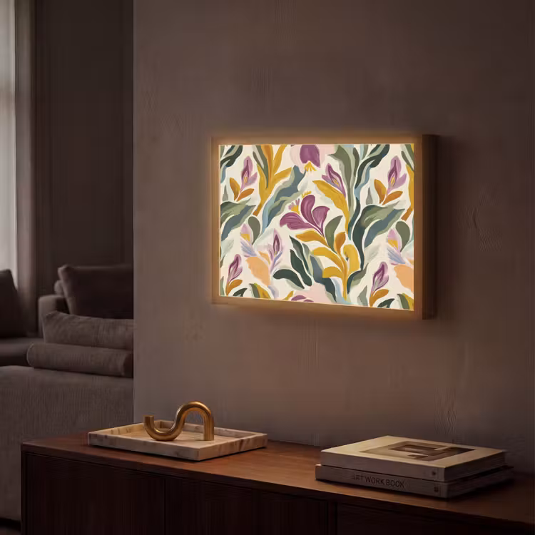 Modern - Abstract - Kleurrijk Light Box met batterij (Wandlamp) middel 907 -sfeer1