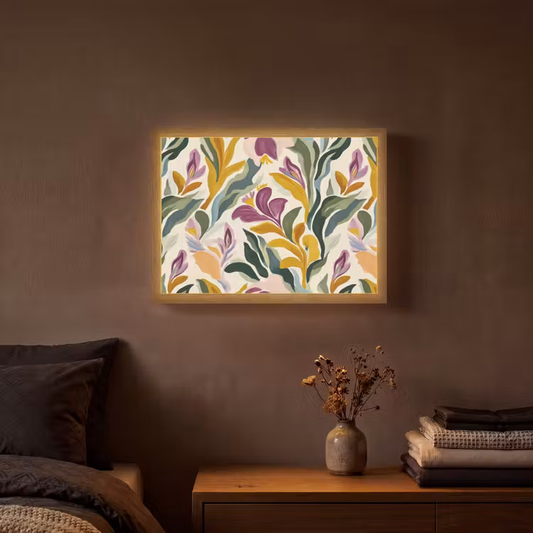 Modern - Abstract - Kleurrijk Light Box met batterij (Wandlamp) middel 907 -sfeer4