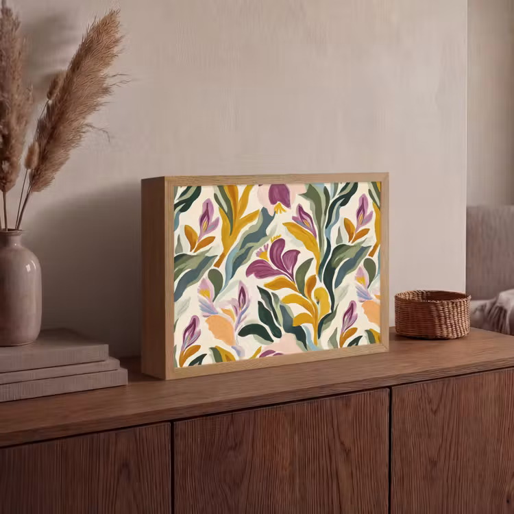 Modern - Abstract - Kleurrijk Light Box met batterij (Wandlamp) middel 907 -sfeer2