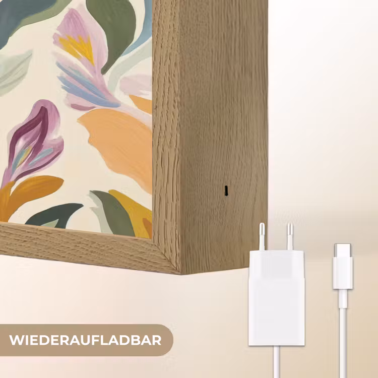 Modern - Abstract - Kleurrijk Light Box met batterij (Wandlamp) middel 907 -USP_websiteoplaadbaarDE